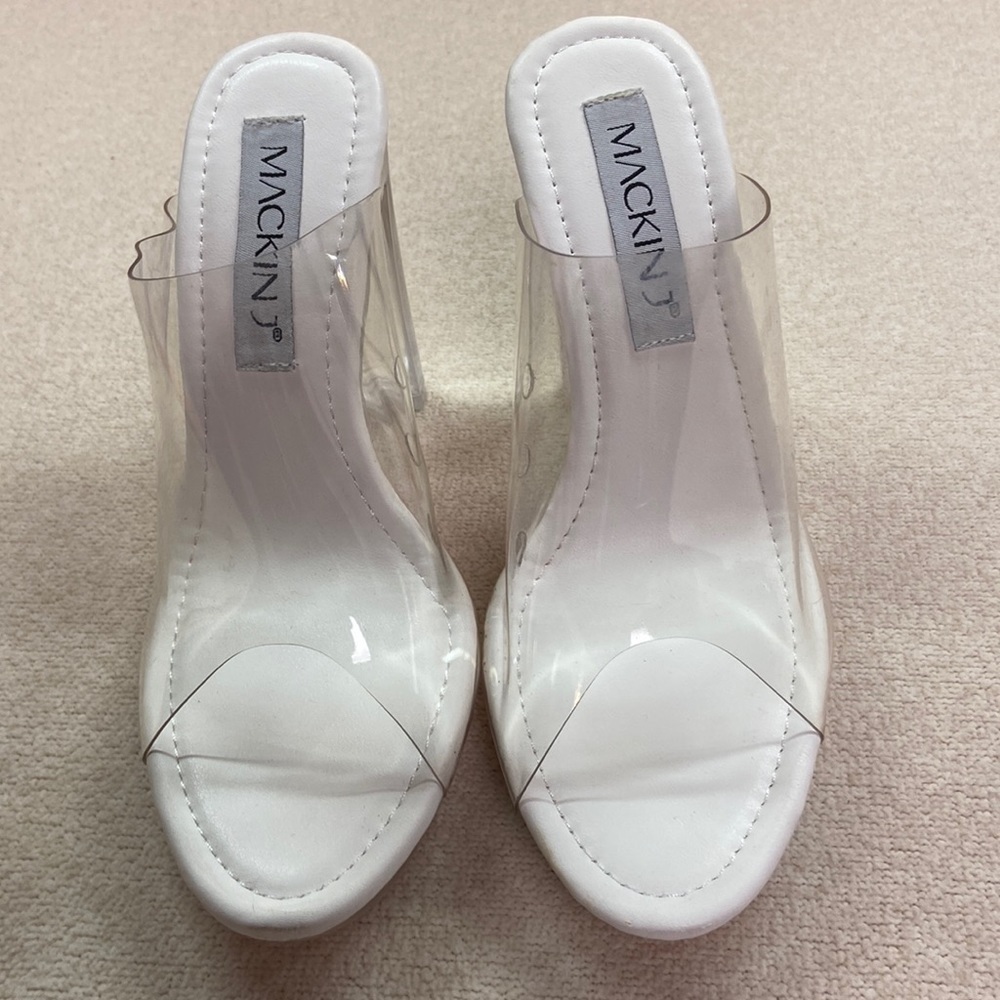 Mackinj Transparent Open Toe 4.5” Block Heel Size… - image 4
